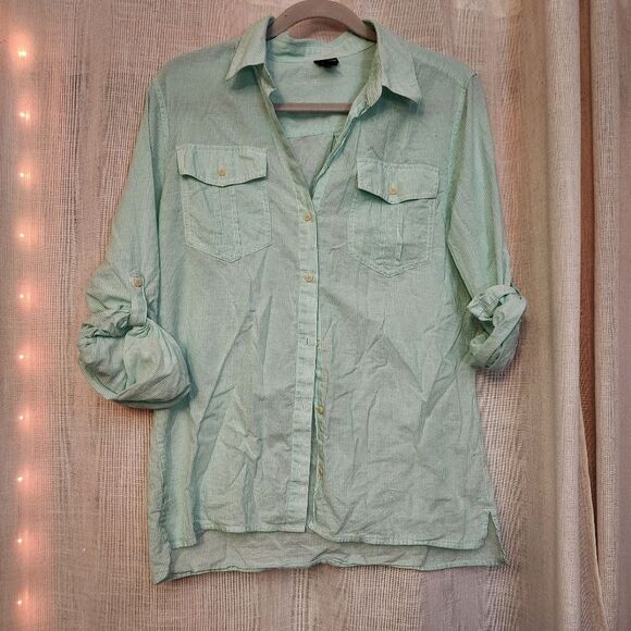 Patagonia Light Green Striped Shirt - Picture 1 of 5